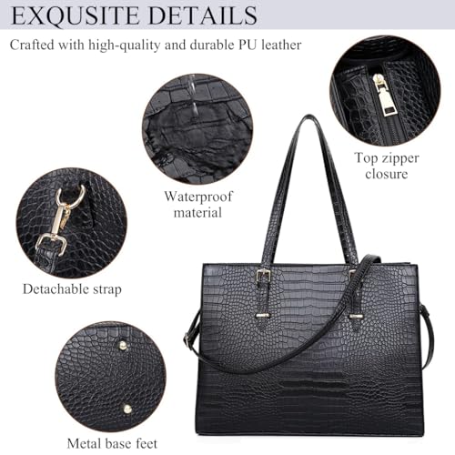 PALAY® Laptop Bag for Women 15.6 inches Laptop Tote Bag Fashion PU Leather Laptop Tote Bag Business Briefcase Shoulder Bag Commuting Handbag Crossbody Bag Detachable Shoulder Strap Design PALAY® Laptop Bag for Women 15.6 inches Laptop Tote Bag Fashion PU Leather Laptop Tote Bag Business Briefcase Shoulder Bag Commuting Handbag Crossbody Bag Detachable Shoulder Strap Design